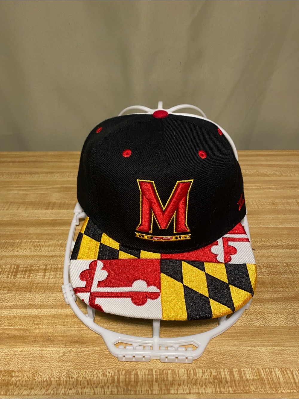 Maryland Original Snapback Zephyr M Logo Maryland State Flag Pattern Cap O/S NWT